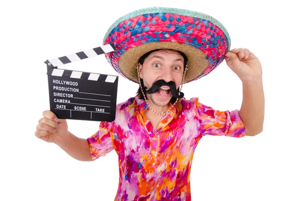 Mexicano engraçado com chapéu sombrero — Fotografia de Stock