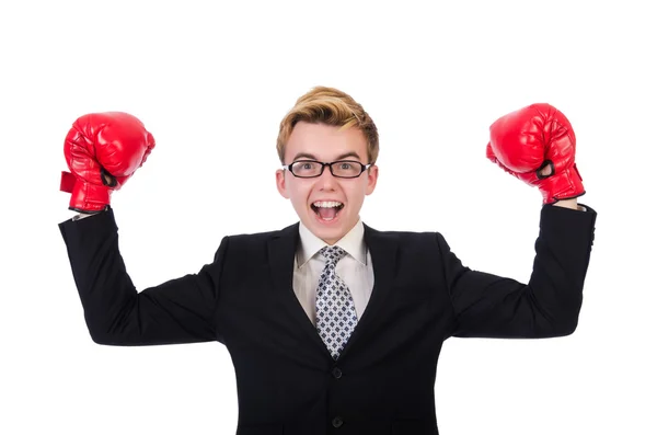 Joven hombre de negocios boxeador — Foto de Stock