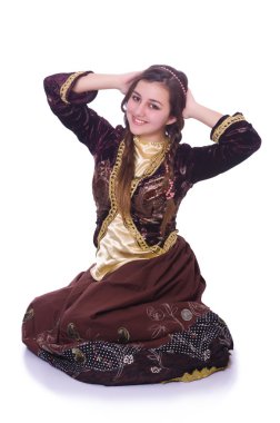Genç Bayan geleneksel azeri dans dans