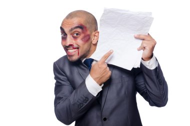 çok kötü dövülmüş işadamı