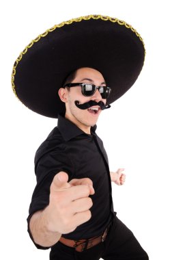 Şapkalı komik bir Meksikalı.