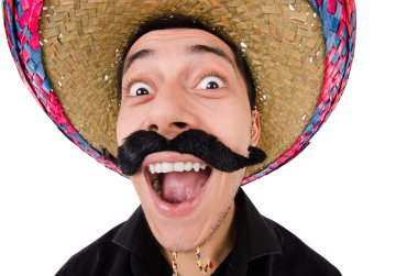 Şapkalı komik bir Meksikalı.