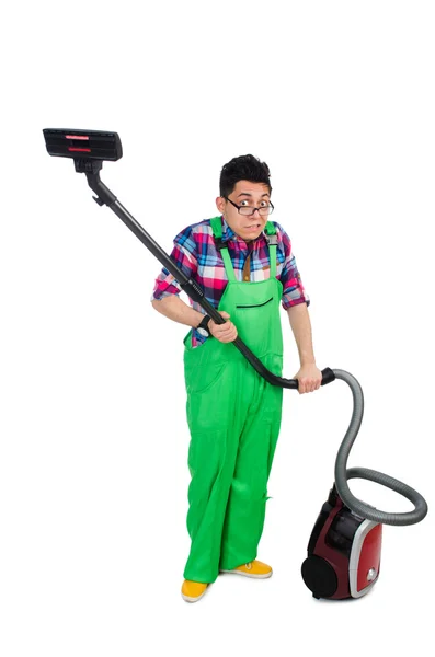 Funny man in green coveralls — Stock Photo, Image