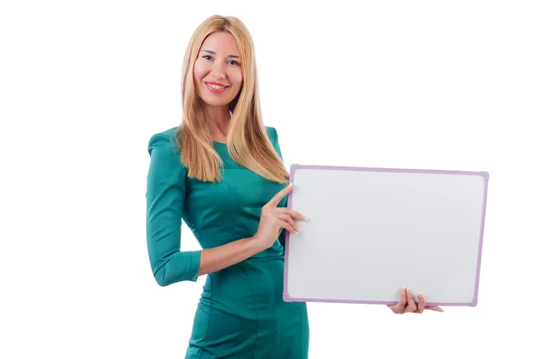 Woman in green dress — Stock Photo, Image