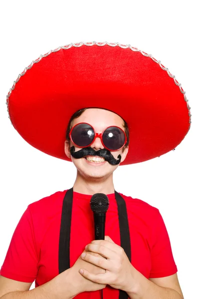 Mexican with mic — Stock Photo, Image