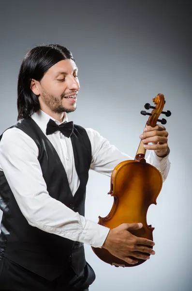 Funny fiddle violin player — Stock Photo, Image