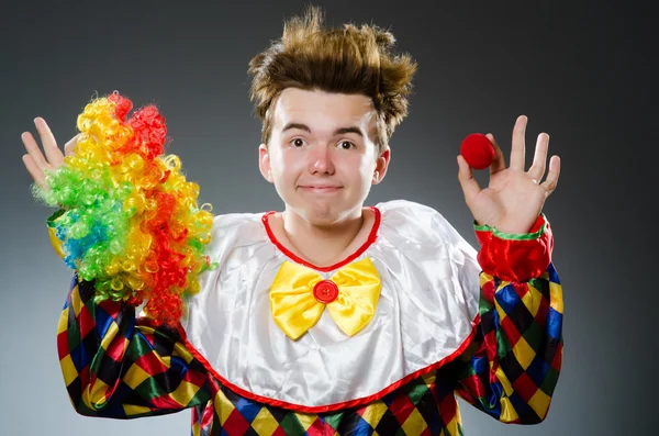 Funny clown in the studio — Stock Photo, Image