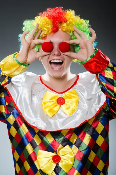 Funny clown in the studio — Stock Photo, Image