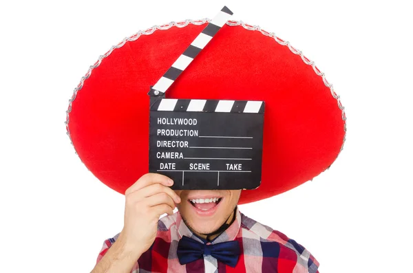 Lustiger Mexikaner mit Sombrero-Hut — Stockfoto