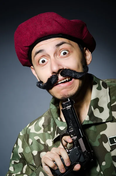 Lustiger Soldat — Stockfoto