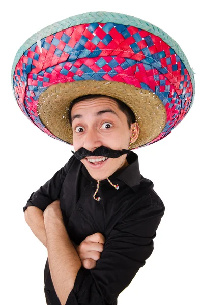 Funny mexican with sombrero hat — Stock Photo, Image