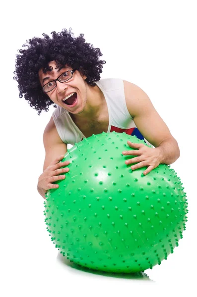 Muž s swiss míč — Stock fotografie