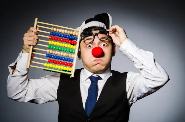 Grappige clown met abacus — Stockfoto