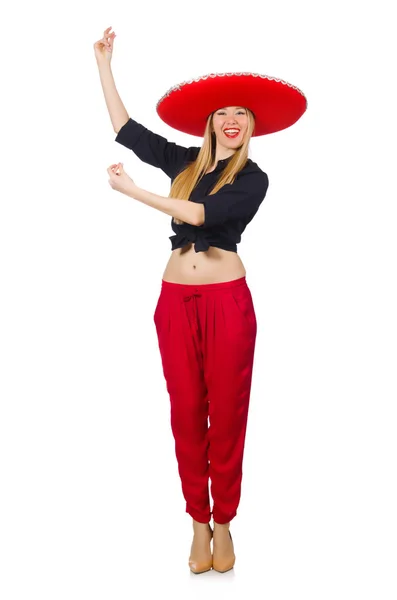 Divertente messicano con cappello sombrero — Foto Stock