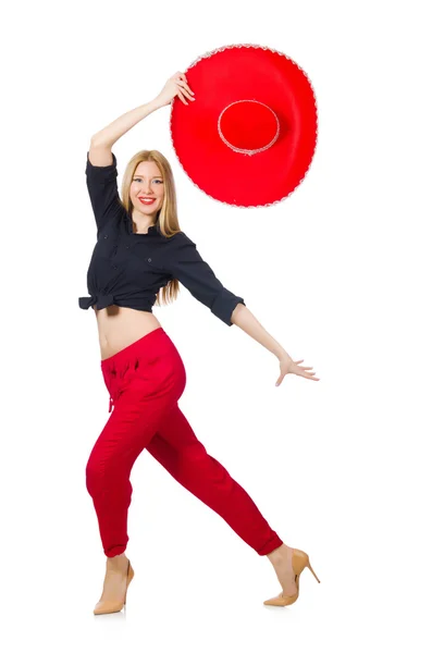 Divertente messicano con cappello sombrero — Foto Stock