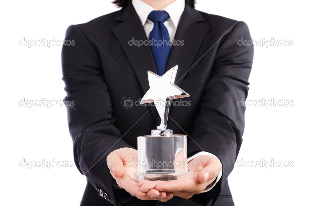 Businessman with star award