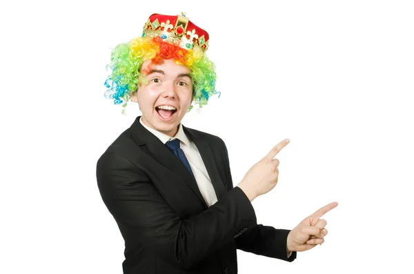 Lustiger Clown-Geschäftsmann — Stockfoto