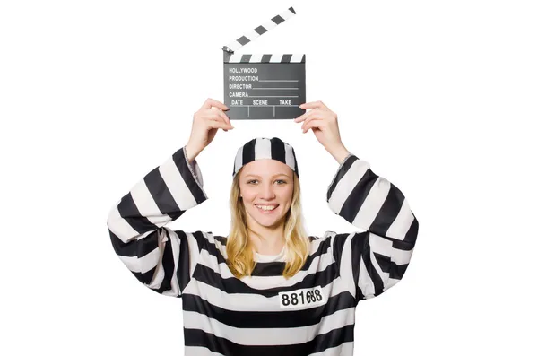 Inmate with the movie clapper — Stock Photo, Image