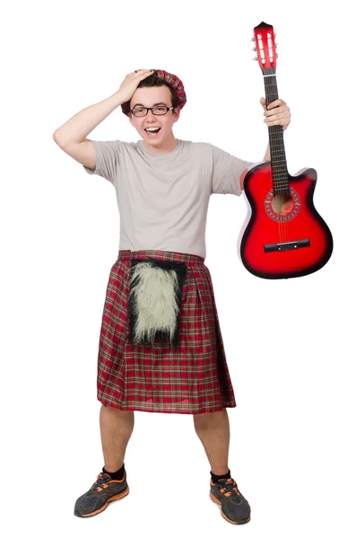Scotsman gitar çalmak — Stok fotoğraf