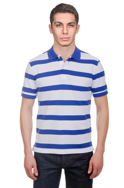 Man in t-shirt with stripes — Stock Photo, Image