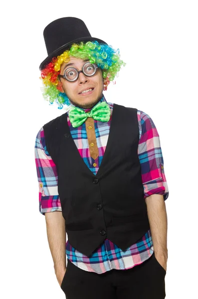 Clown isolerad på den vita bakgrunden — Stockfoto