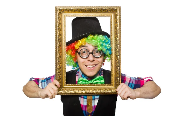 Clown isolerad på den vita bakgrunden — Stockfoto