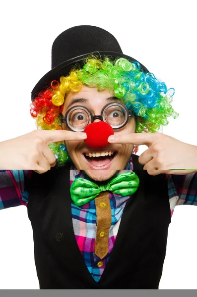 Clown isoliert auf weißem Hintergrund — Stockfoto