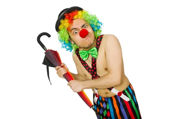 Clown med paraply — Stockfoto