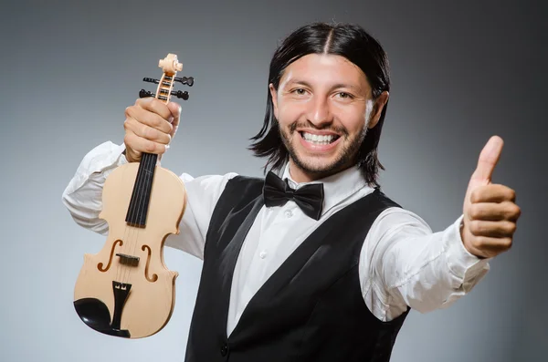 Funny fiddle violin player — Stock Photo, Image