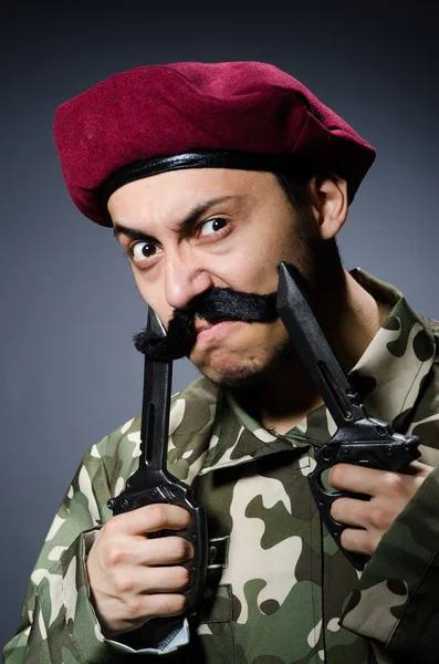 Komik asker — Stok fotoğraf