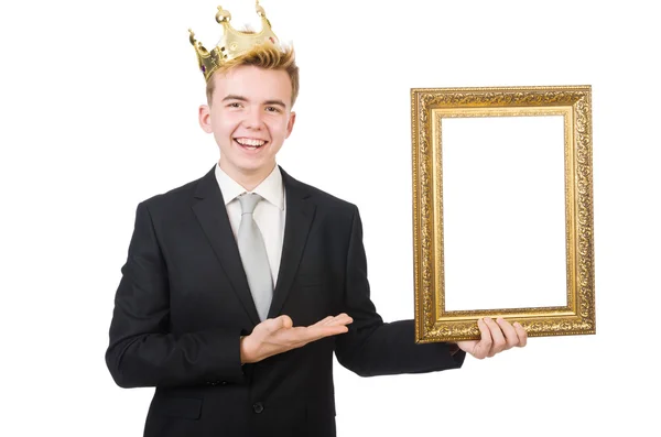 Man met afbeeldingsframe — Stockfoto