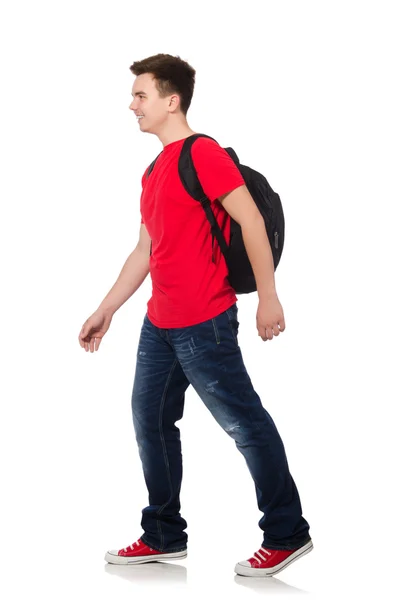Student med ryggsäck — Stockfoto