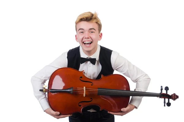 Rolig människa med violin — Stockfoto