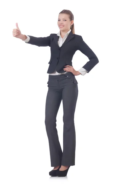 Businesswoman showing thumb up — Stock Photo, Image