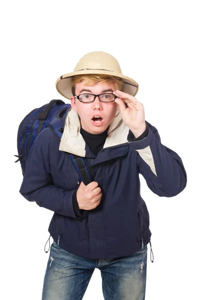 Estudiante usando sombrero de safari —  Fotos de Stock