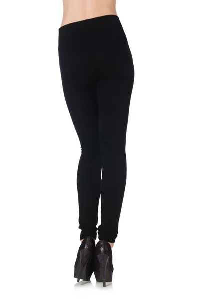 Svarta kvinnliga leggings — Stockfoto