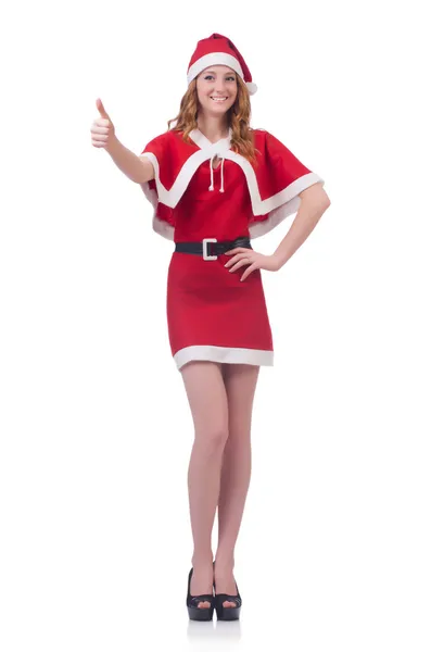 Donna in costume da Santa — Foto Stock