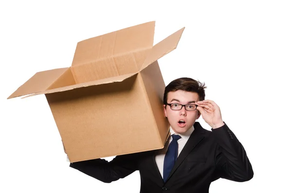 Man with box — Stock Photo, Image