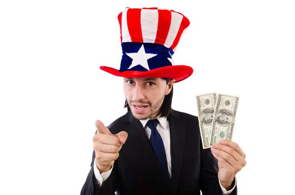 Hombre con dólares americanos — Foto de Stock