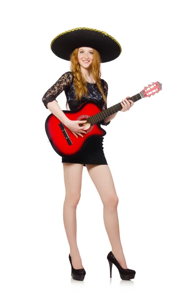 Femme mexicaine avec guitare — Photo