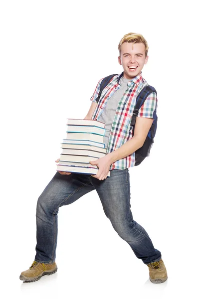 Студент с книгами — стоковое фото