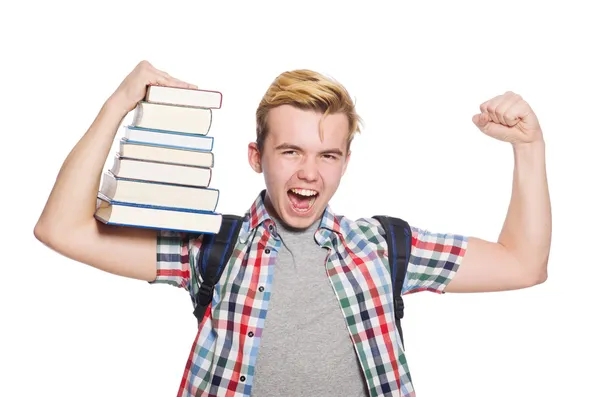 Estudante com livros — Fotografia de Stock