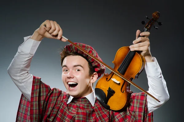 Scotsman met viool — Stockfoto