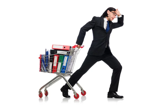 Man with business folders — Stock Photo, Image