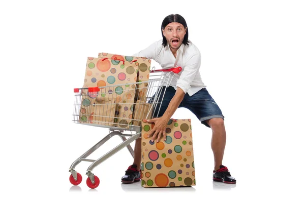 Man shoppar — Stockfoto