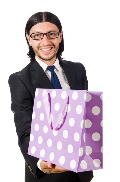 Uomo con shopping bag — Foto Stock