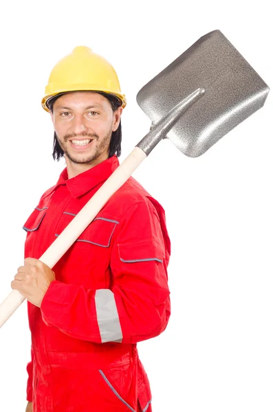 Человек с лопатой — стоковое фото