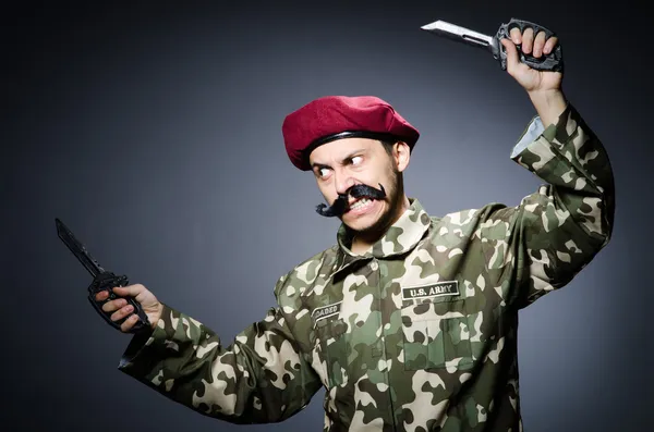 Lustiger Soldat — Stockfoto