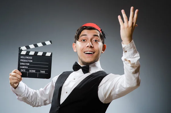 Man met film board — Stockfoto