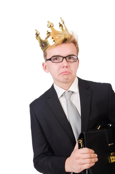 Uomo d'affari con corona — Foto Stock